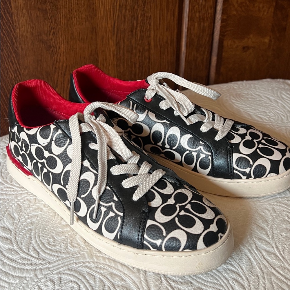 Coach Clip Low Top Sneaker C7033 Men Red/Chalk/Black Size 8 Men/9.5-10 Women